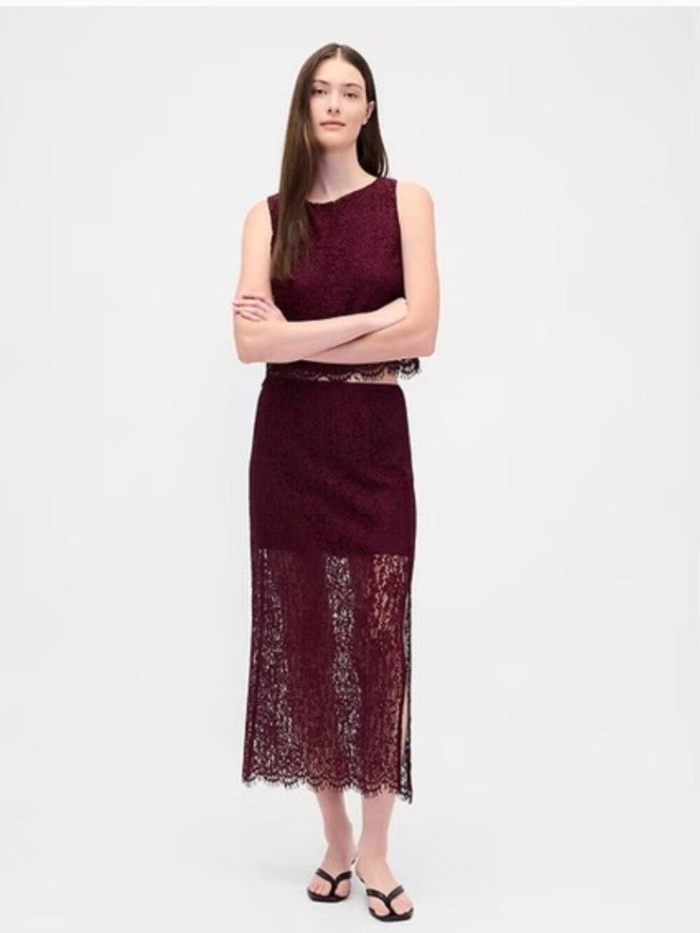 🆕 NWT GAP Set Lace Midi Skirt + Lace Sleeveless Top Retail $158 🆕
